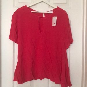 Pink Lush keyhole silky blouse XL